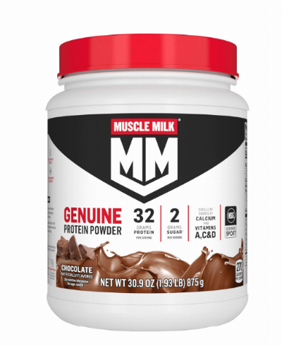 Muscle Milk Genuine Protein Powder, Chocolate, 1.93 Pounds
