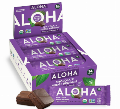 ALOHA Organic Plant-Based Protein Bars | Chocolate Fudge Brownie