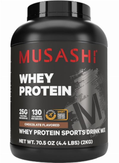 Musashi Whey Protein Powder, Chocolate, 2kg