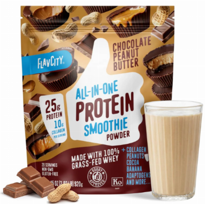 FlavCity Grass Fed Whey Chocolate Protein Powder - Chocolate Peanut Butter