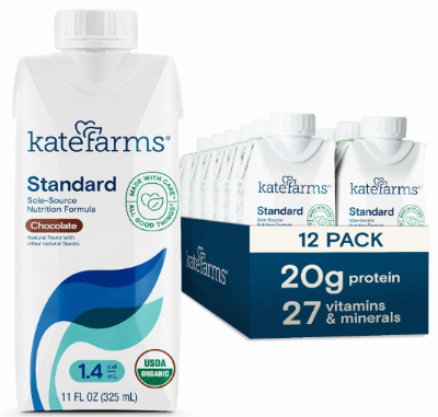KATE FARMS Organic 1.4 High Calorie Nutrition Shake, Chocolate